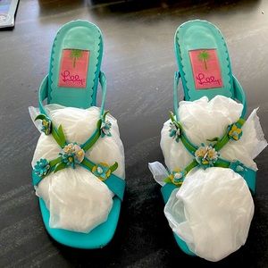 Lilly Pulitzer Aqua Sandals, size 9